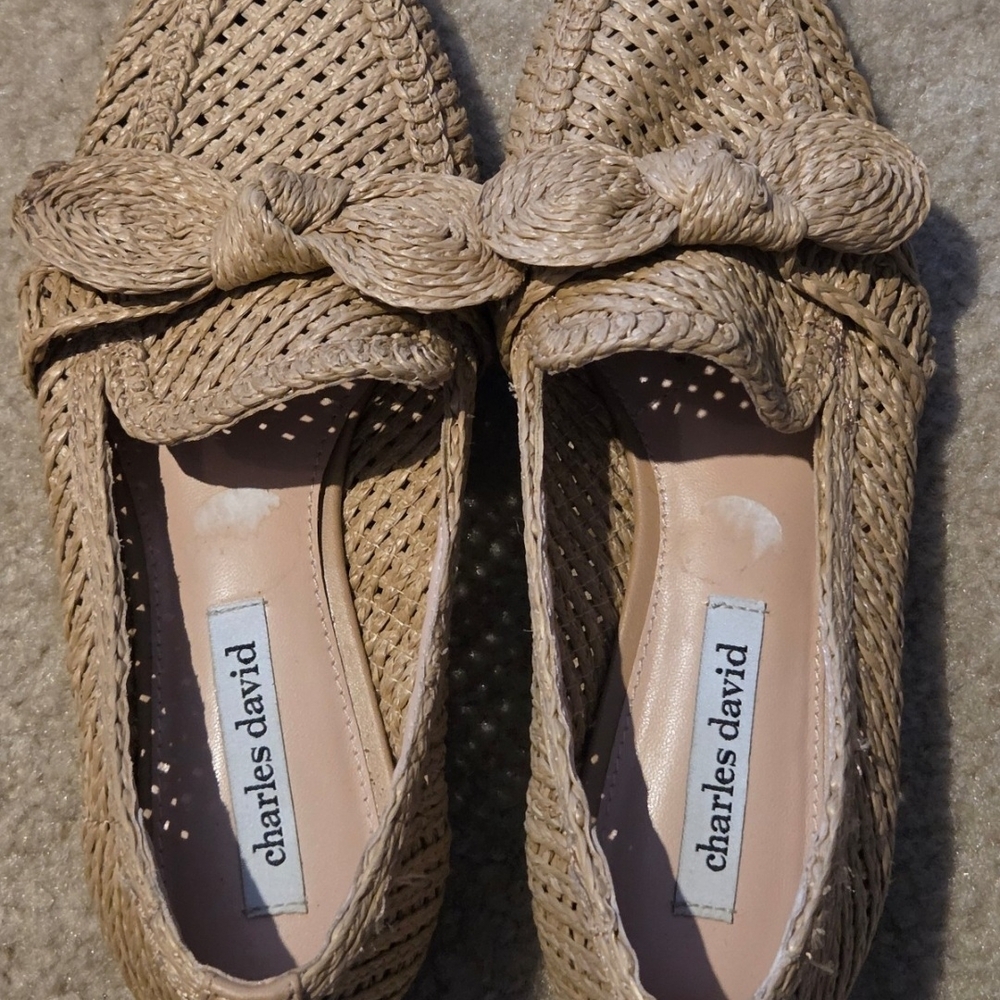 Charles David Natural Woven Loafers